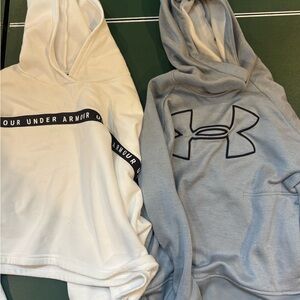 Under Armour White and Gray Hoodies